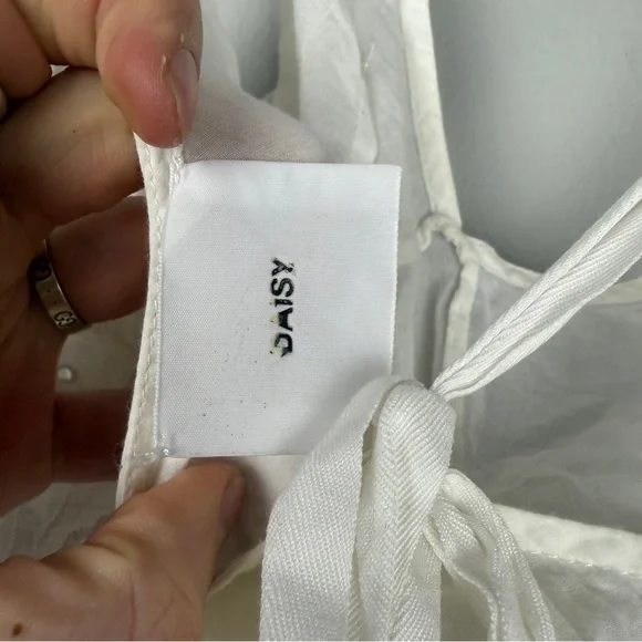 Lace-Up White Eyelet Mini Dress - Picture 14 of 15